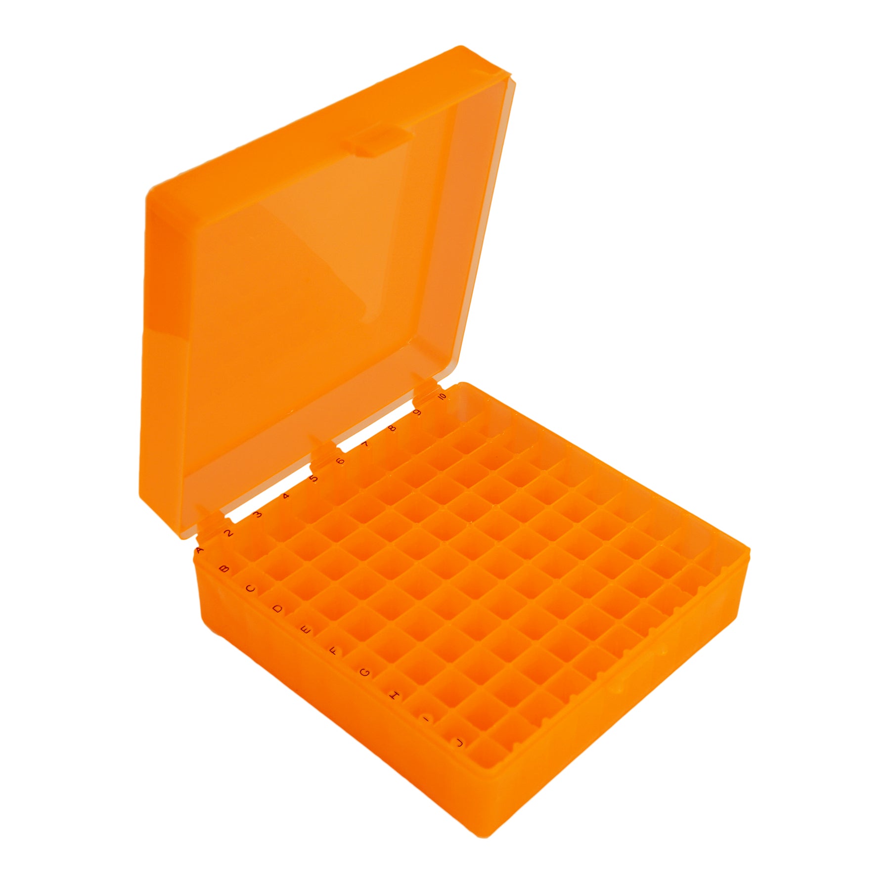 MTC Bio R1020-O orange 100-place storage box with hinged lid