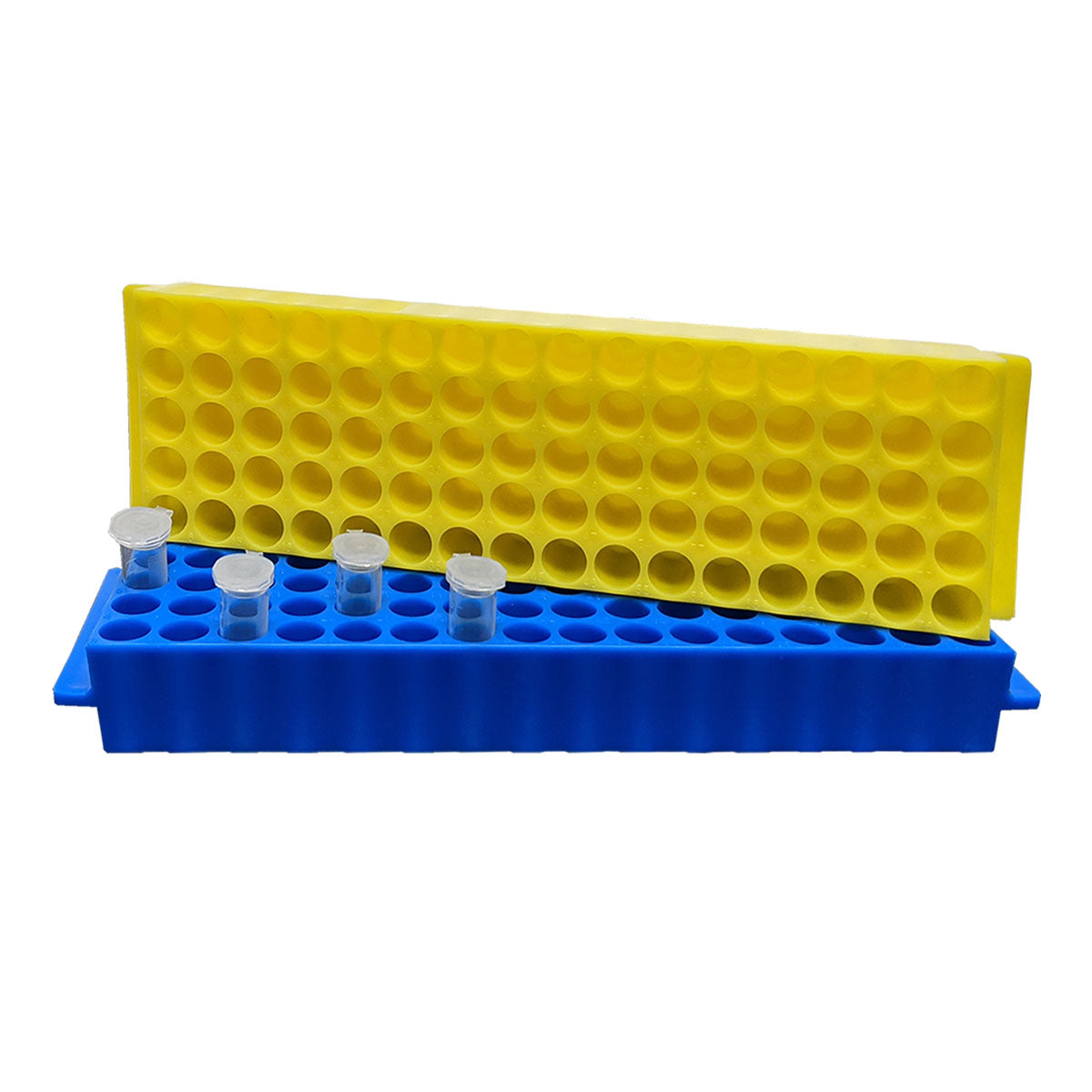 MTC Bio R1040 80-place microtube racks stacked, side view
