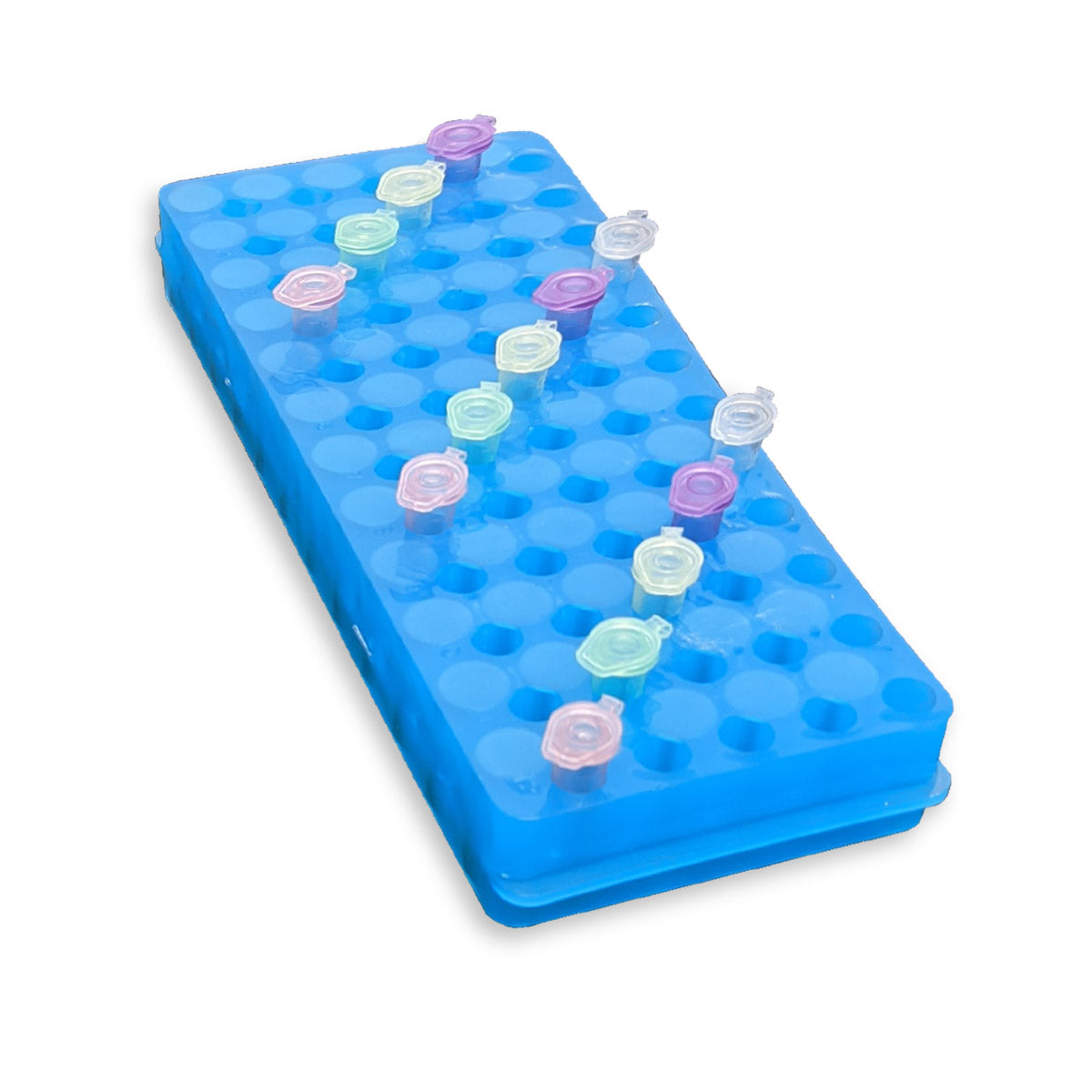 MTC Bio R1090-B reversible 60-place polypropylene microtube rack, blue