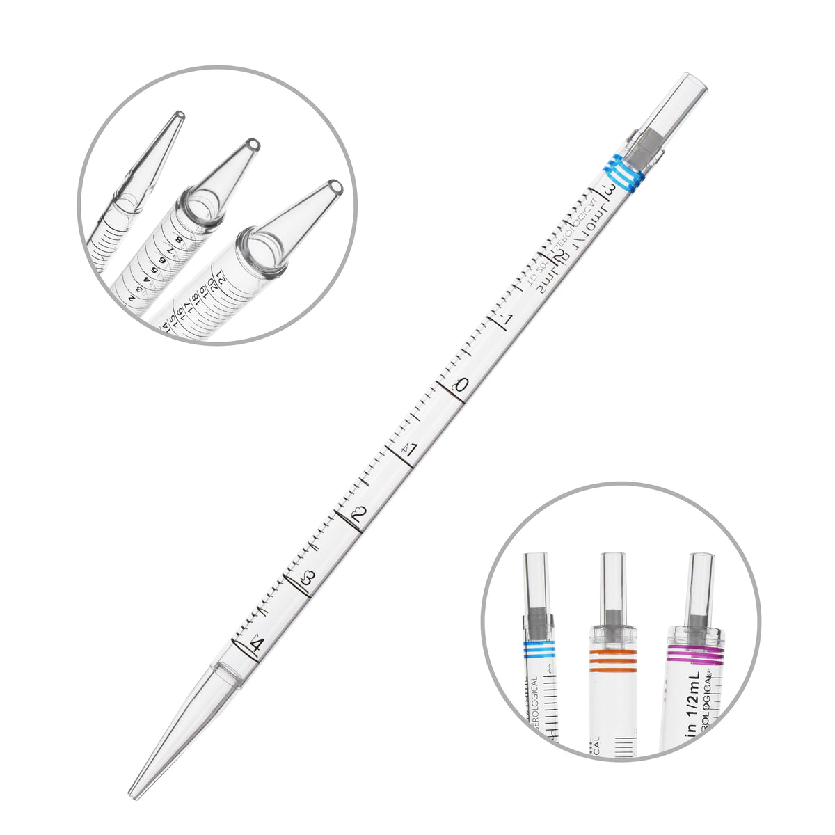 MTC Bio Sterile Serological Pipettes – 1 to 50 mL, Individually Wrapped P8270-5RL | 5 mL | Blue | Short 230 mm | 200 cs Serological Pipettes MTC Bio