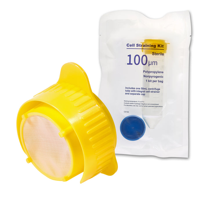 MTC Bio ReadyStrain™ Cell Straining Kits – 40, 70 & 100 µm 100 µm | Yellow | 50 kits pack Cell Strainers MTC Bio