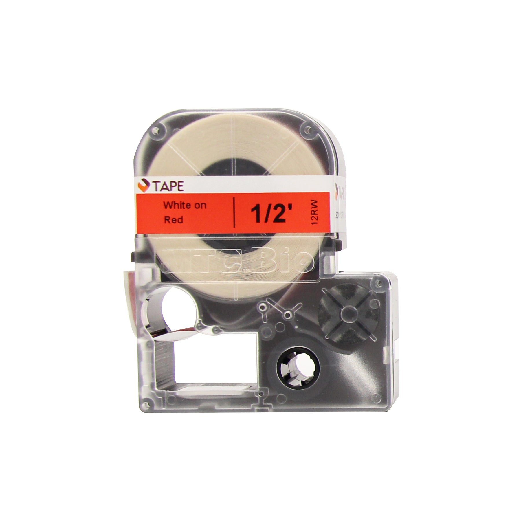 MTC Bio Laboratory Label Cassettes L9010-12RW | 12mm lab tape, red w white print | 1 each Laboratory Label Cassettes MTC Bio