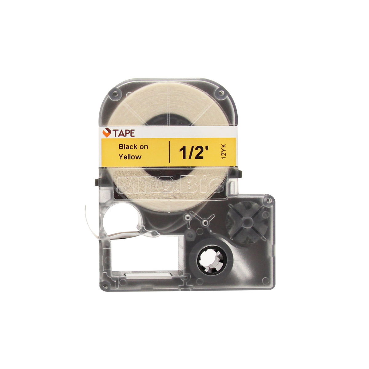 MTC Bio Laboratory Label Cassettes L9010-12YK | 12mm lab tape, yellow w black print | 1 each Laboratory Label Cassettes MTC Bio