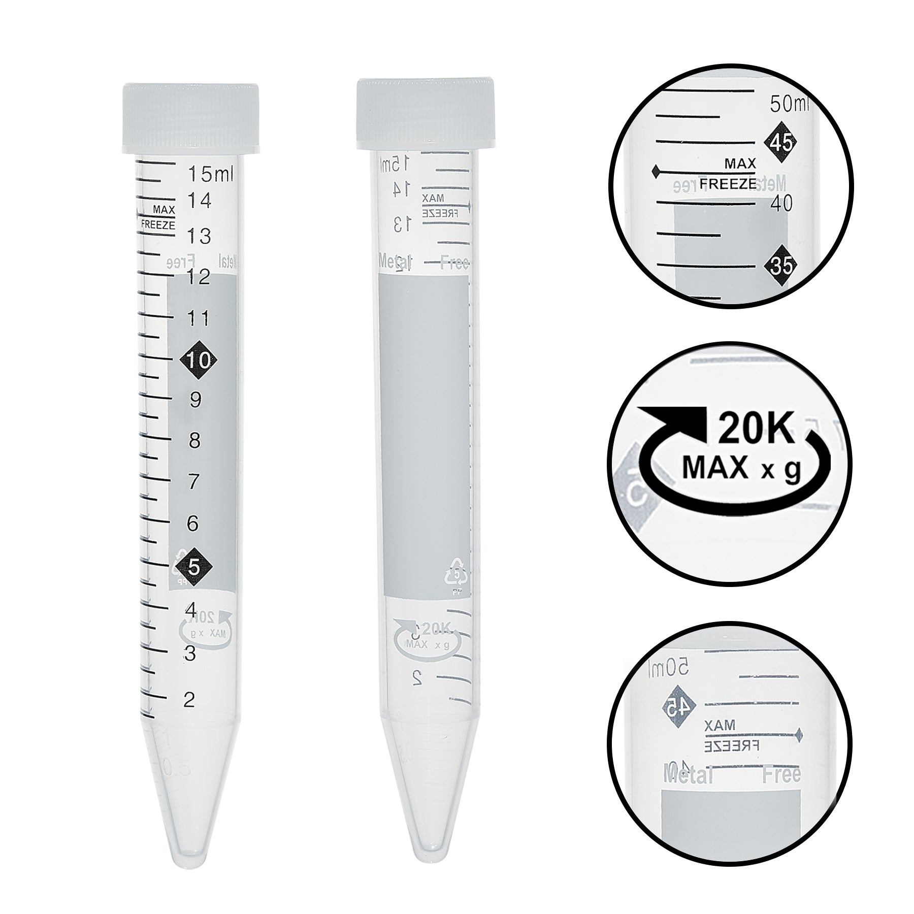 MTC Bio TotalPure™ Metal-Free Centrifuge Tubes – C2901 15 mL | 25 per bag | 500 per case