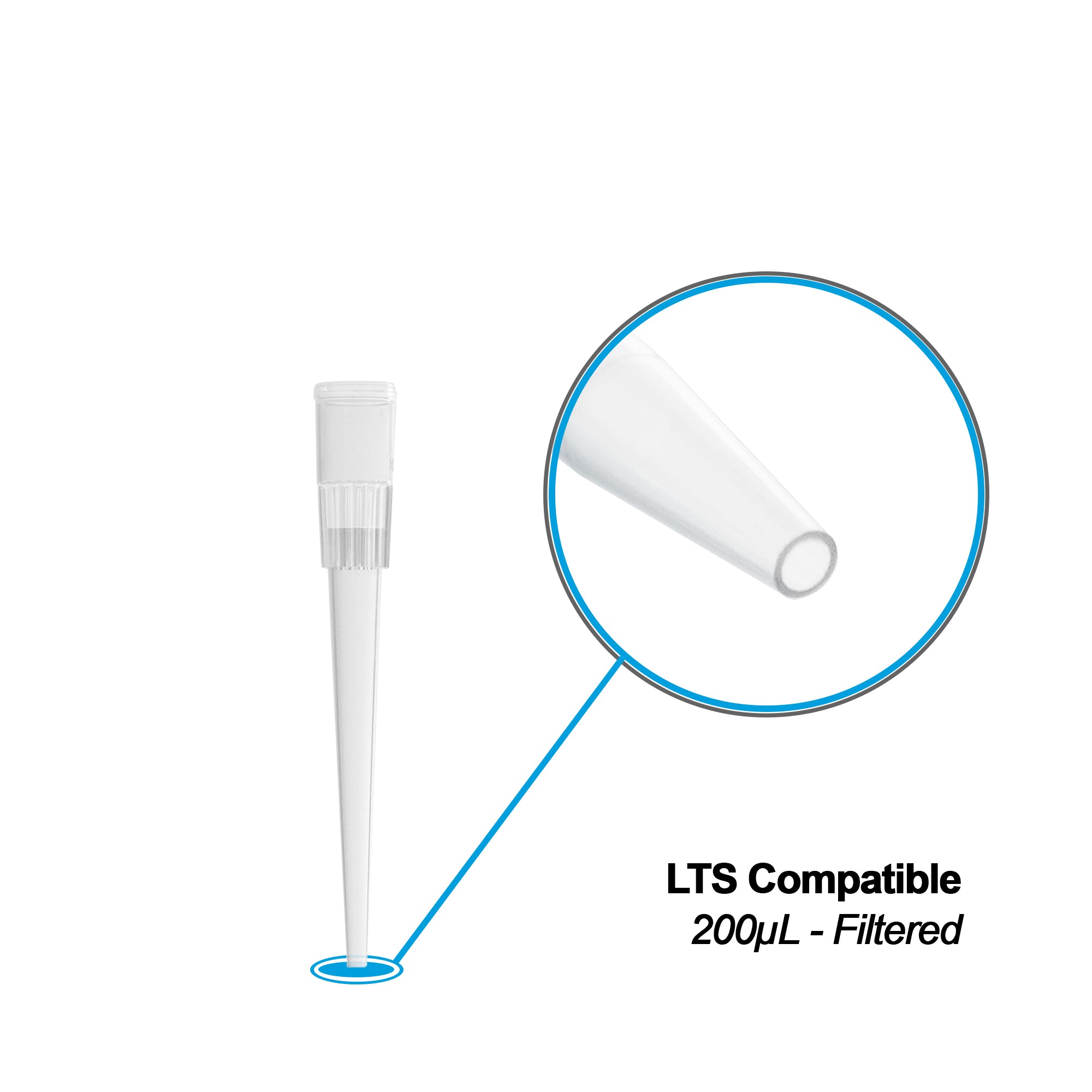 MTC Bio Ultra Low Force™ Wide-Bore Pipette Tips – LTS® Compatible – P4615-200WBF 200 µL | Filtered | 960 per pack