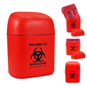 MTC Bio BenchBin Starter Kits – Benchtop Biohazard Bin with 400 Autoclave Bags A8403-SK | 3 L bin + 400 bags Biohazard Waste Container Starter Kits MTC Bio
