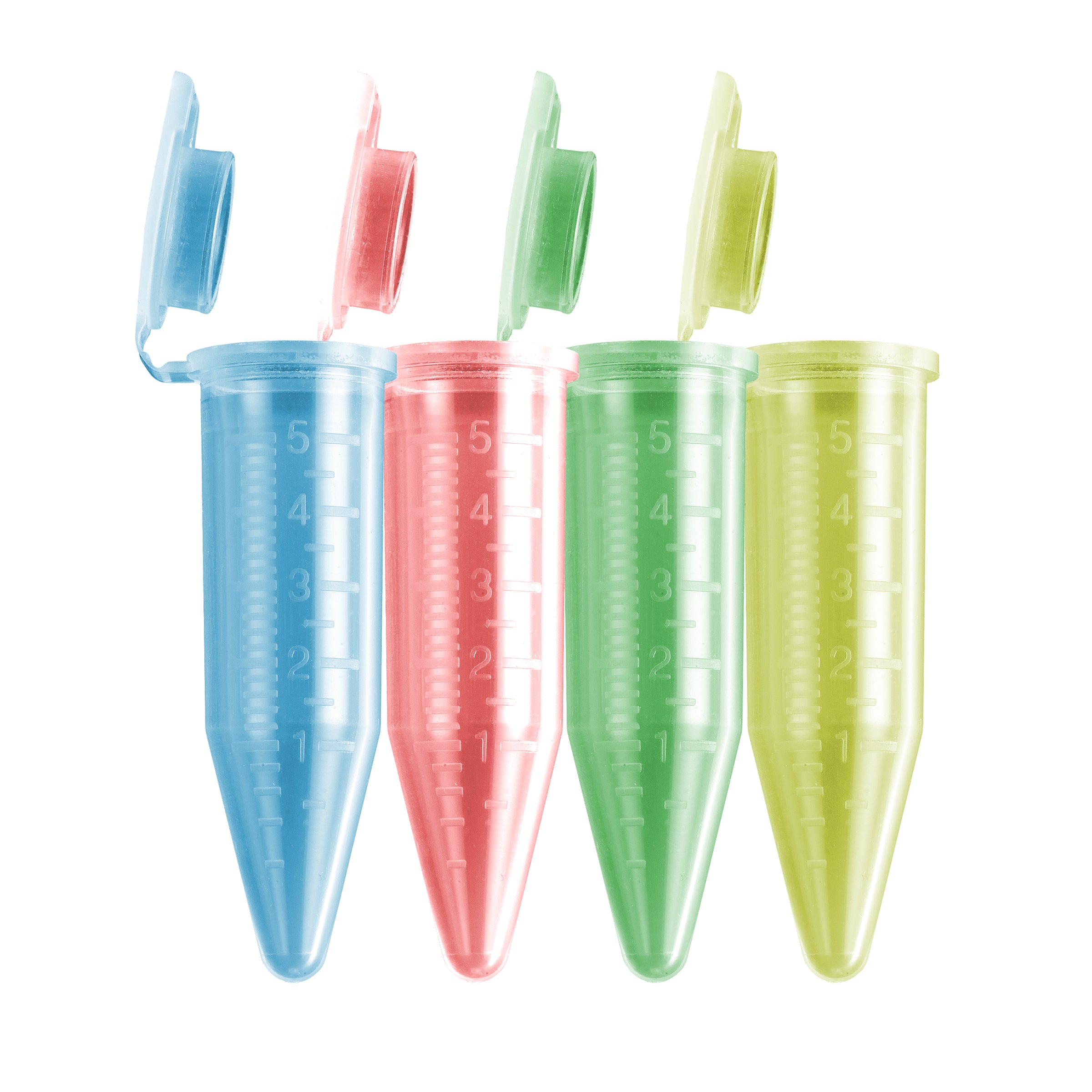 MTC Bio C2500-AST MacroTube® 5mL Assorted Colors Non-Sterile Snap-Cap Attached 4×50 200 Total