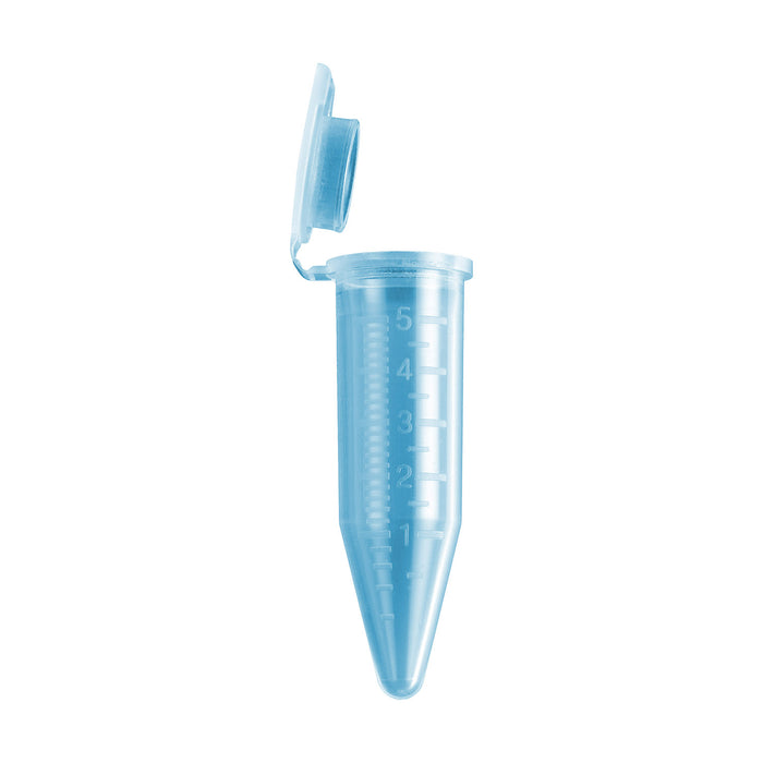 MTC Bio C2500-B MacroTube® 5mL Blue Tint Non-Sterile Snap-Cap Attached 4×50 200 Total