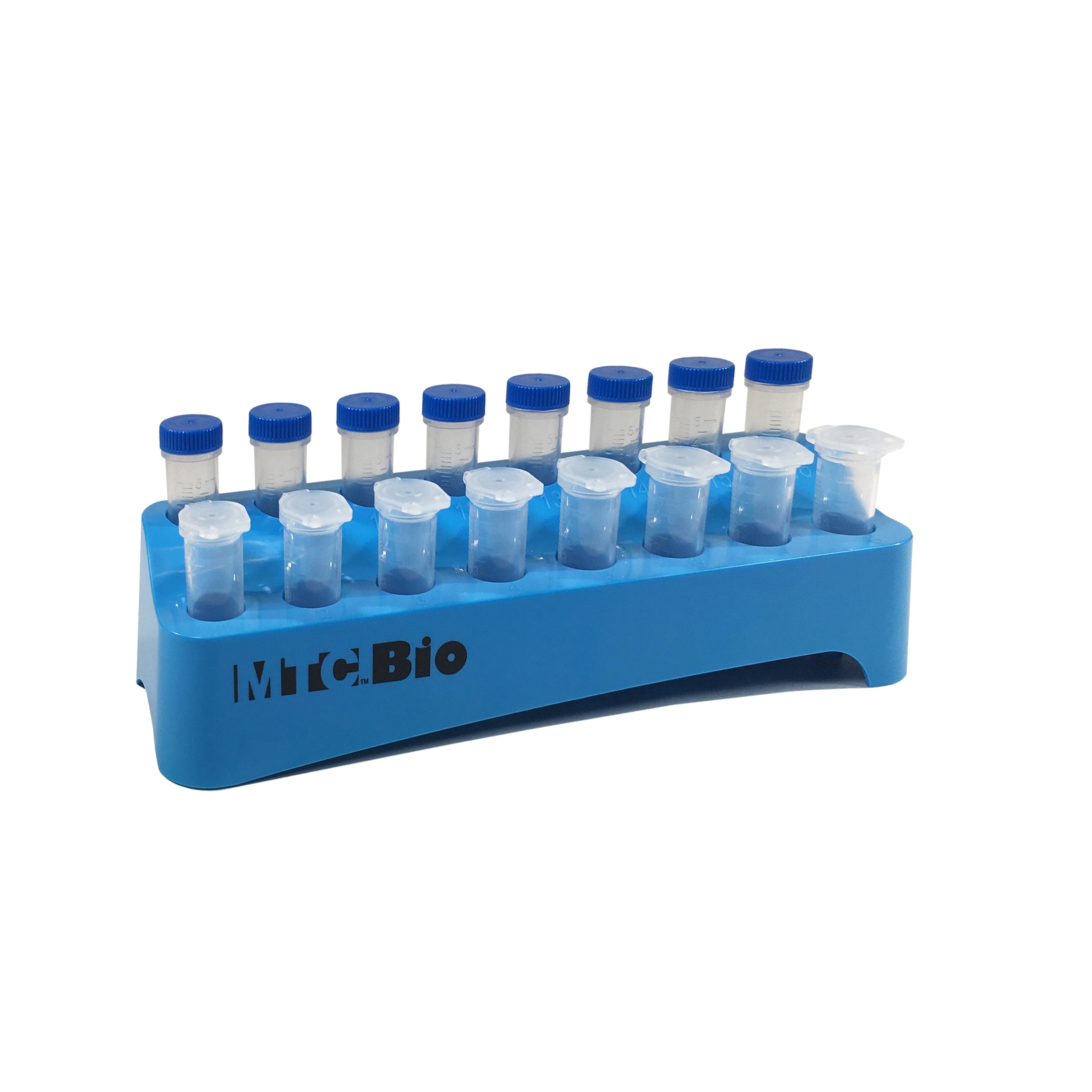 MacroTube® Vivid™ 5 mL Sterile Screw‑Cap Tubes with Printed Graduations C2590 | MacroTube® Rack | 2-Tier | 16-Place | For 5mL Tubes | Qty 1 Microcentrifuge Tubes MTC Bio