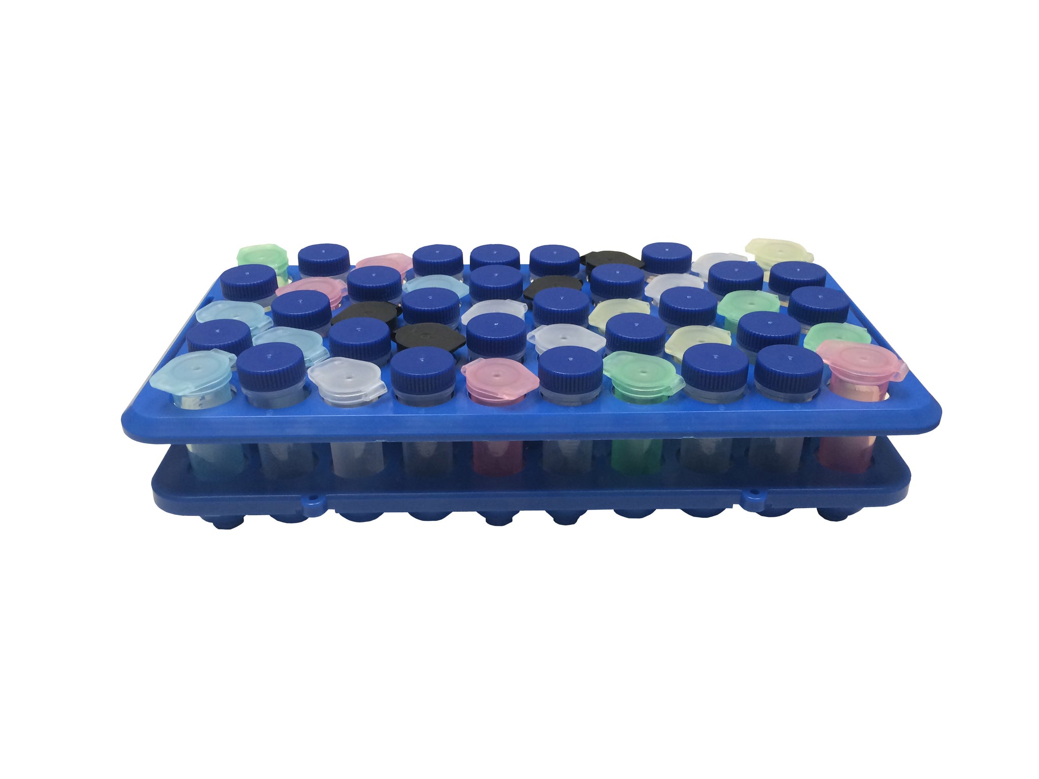 MacroTube® Vivid™ 5 mL Sterile Screw‑Cap Tubes with Printed Graduations C2592 | MacroTube® Rack | 50-Place | Flip-Top & Screw-Cap Compatible | For 5mL Tubes | Qty 1 Microcentrifuge Tubes MTC Bio