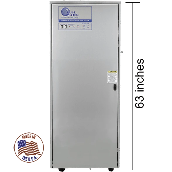 Pure & Secure C-60: High-Output Commercial Water Distiller - 60 GPD, 75 Gal Storage Distillation Pure & Secure