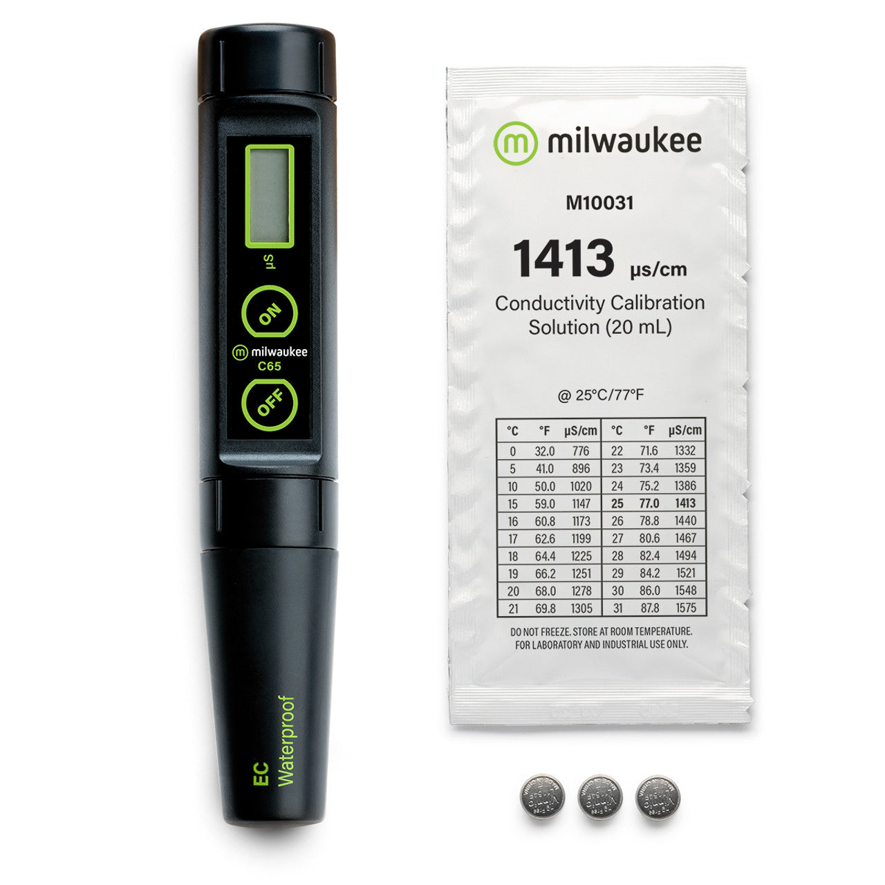 Milwaukee C65 Low Range Waterproof Conductivity Pen with ATC and Replaceable Electrode Milwaukee Instruments