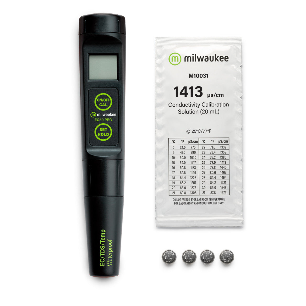 Milwaukee EC59 PRO Waterproof 3-in-1 Conductivity / TDS & Temperature Tester with Replaceable Probe Milwaukee Instruments