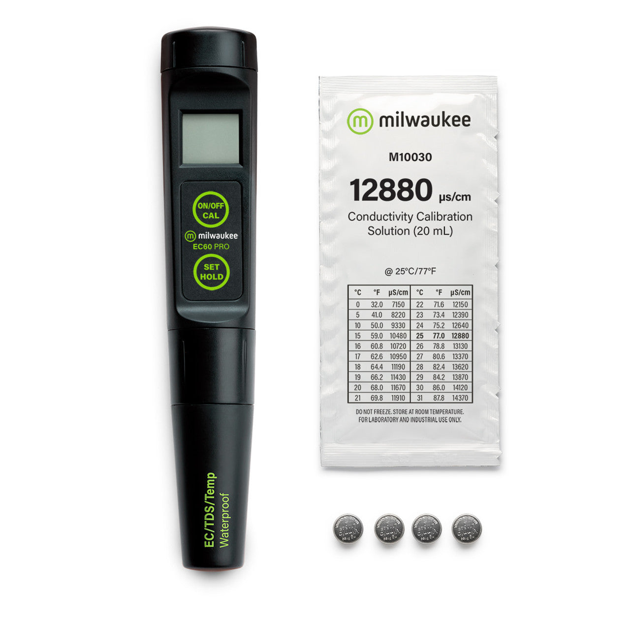 Milwaukee EC60 PRO Waterproof 3-in-1 EC / TDS/Temp Tester with Replaceable Probe Milwaukee Instruments
