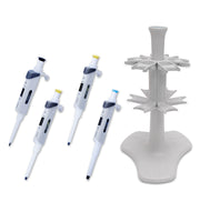 MTC Bio Halo Single-Channel Pipettors H6800-SK | Starter Kit: 10, 20, 200 & 1250µL Pipettors + 6-Place Carousel Halo Single-Channel Pipettors MTC Bio