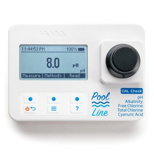 Hanna HI971044 Pool & Spa Water Quality Photometer | Free & Total Chlorine, pH, CYA Meter with CAL Check Multi-Parameter Portable Photometer Hanna Instruments