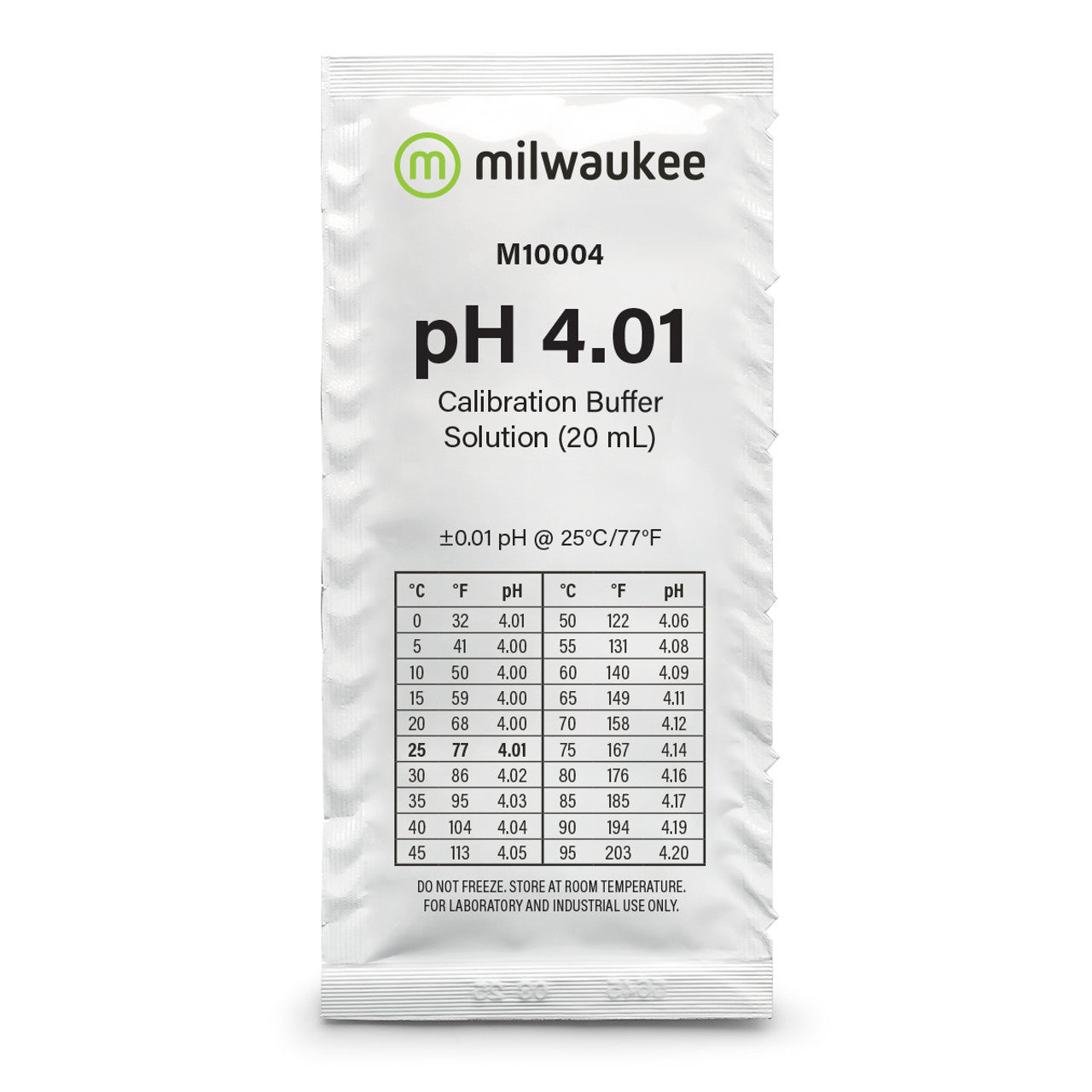 Milwaukee M10004B pH 4.01 Calibration Solution Sachets (25) Milwaukee Instruments