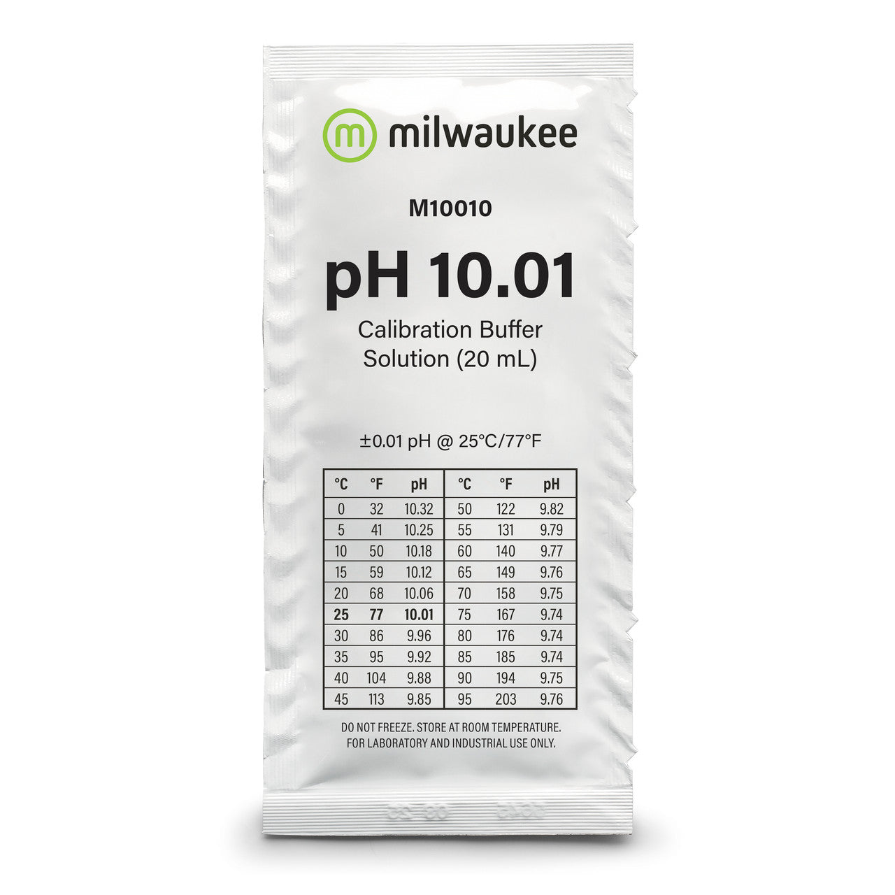 Milwaukee M10010B pH 10.01 Calibration Solution Sachets (25) Milwaukee Instruments