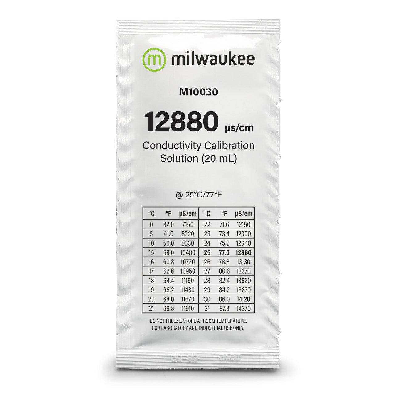 Milwaukee M10030B 12880 µS/cm Conductivity Calibration Solution Sachets (25) Milwaukee Instruments
