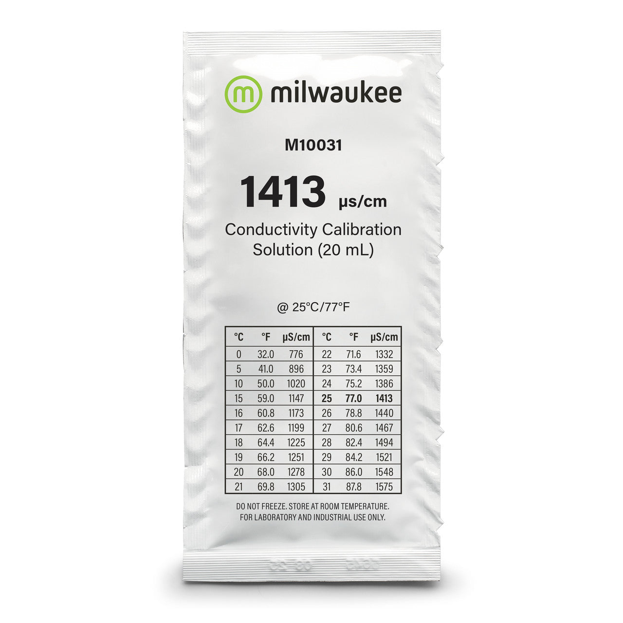 Milwaukee M10031B 1413 µS/cm Conductivity Calibration Solution Sachets (25) Milwaukee Instruments