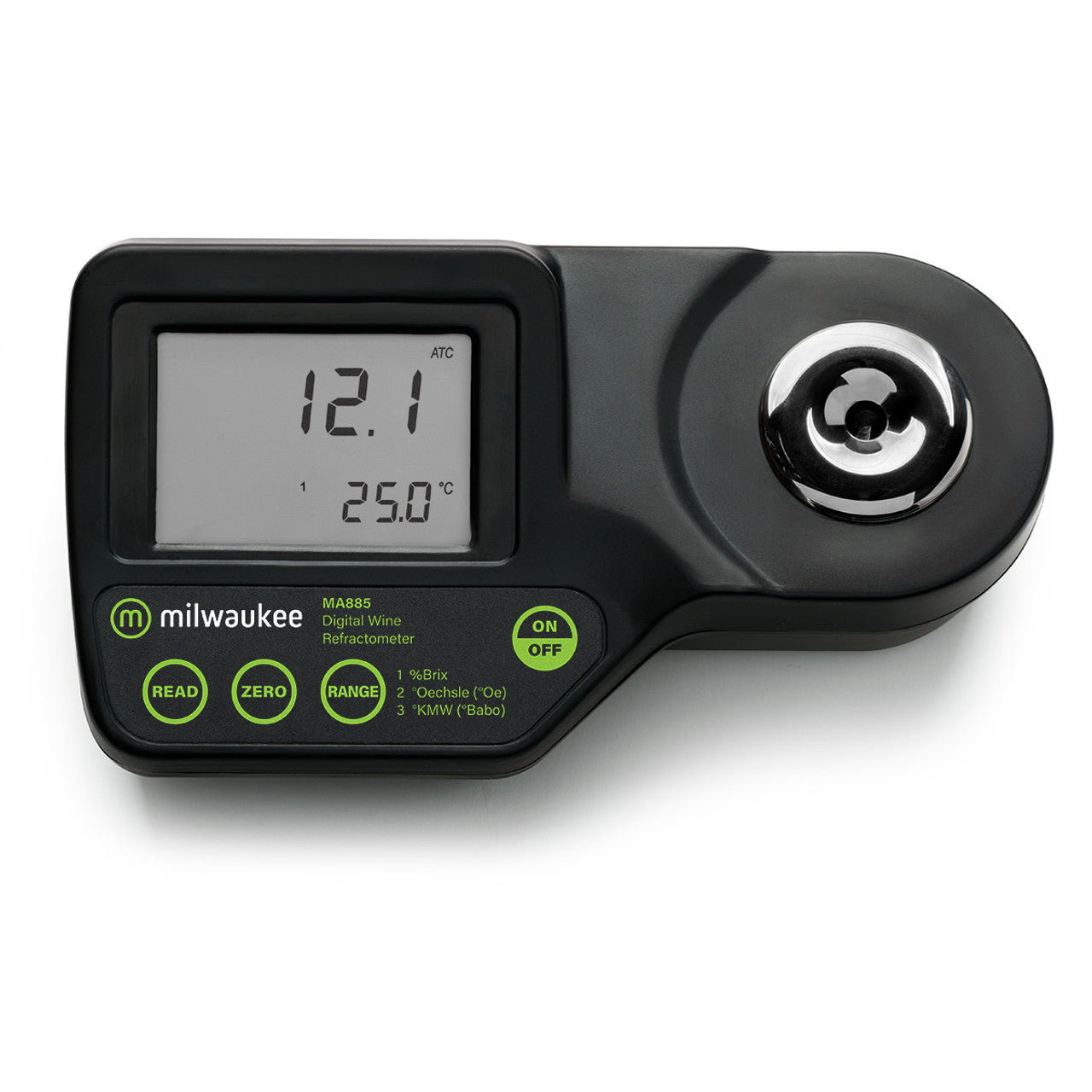 Milwaukee MA885 Digital Brix/°Oechsle (°Oe) /°KMW (°Babo) Refractometer Milwaukee Instruments