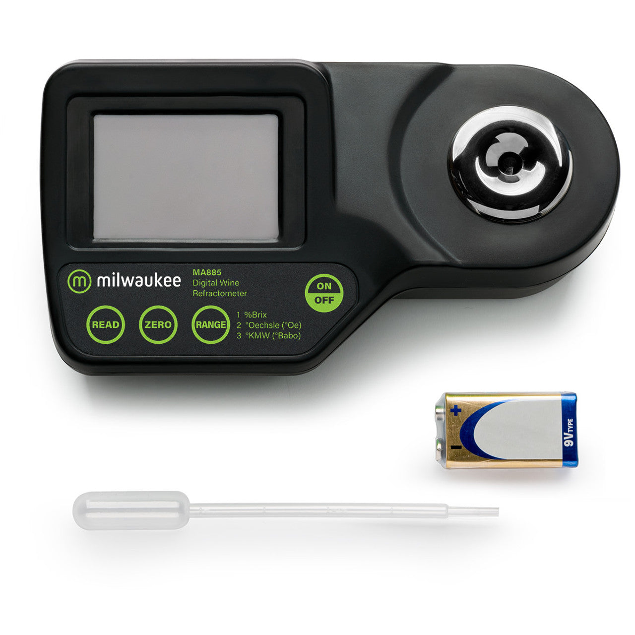 Milwaukee MA885 Digital Brix/°Oechsle (°Oe) /°KMW (°Babo) Refractometer Milwaukee Instruments