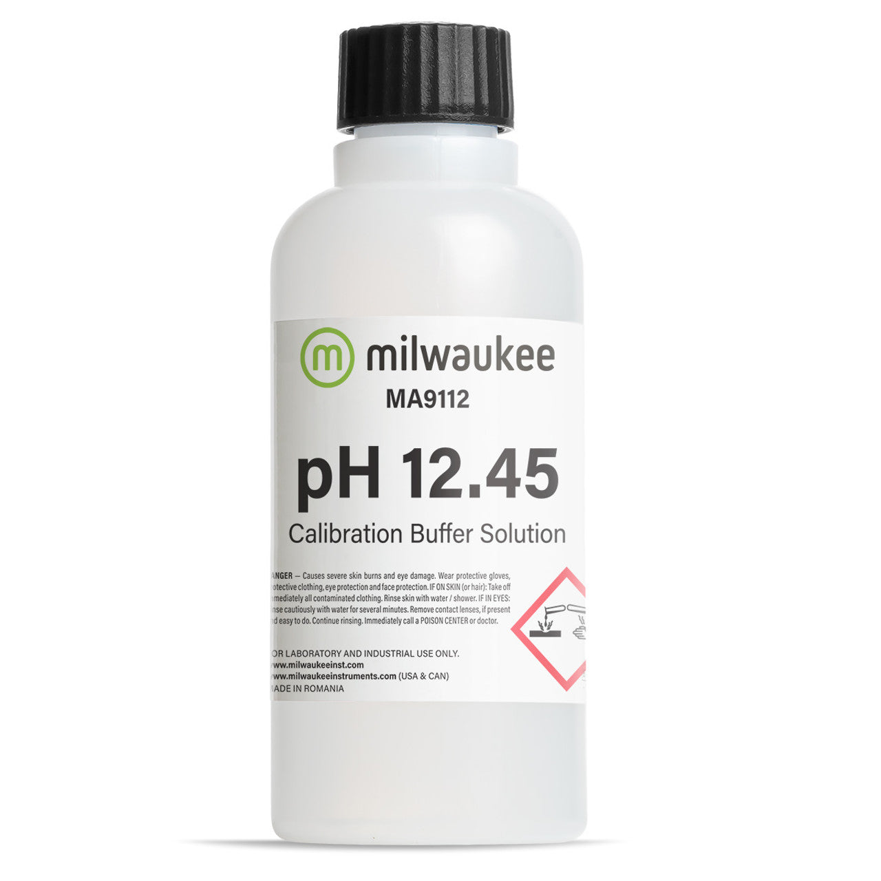 Milwaukee MA9112 pH 12.45 Calibration Solution Milwaukee Instruments