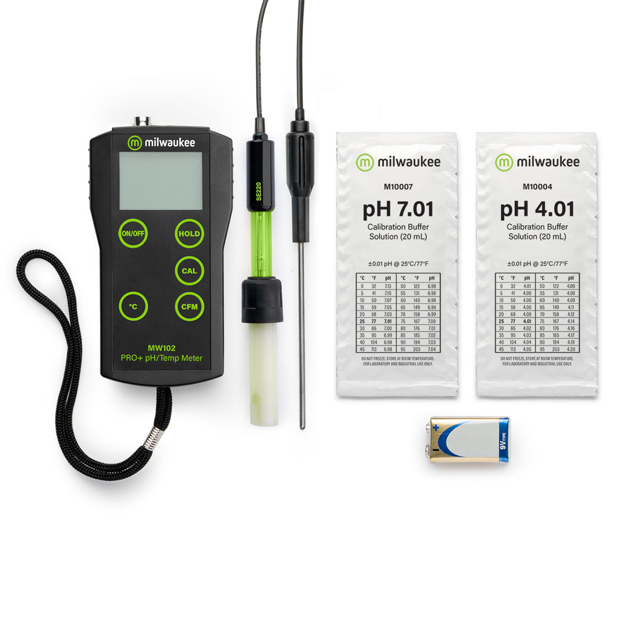 Milwaukee MW102 PRO+ 2-in-1 pH and Temperature Meter with ATC Milwaukee Instruments