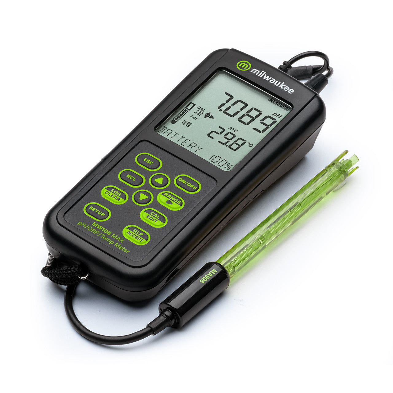 Milwaukee MW106 MAX Waterproof pH/ORP/Temp Logging Portable Meter Milwaukee Instruments