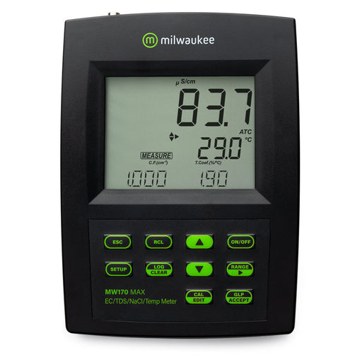Milwaukee MW170 MAX EC/TDS/NaCl/Temp Logging Bench Meter Milwaukee Instruments