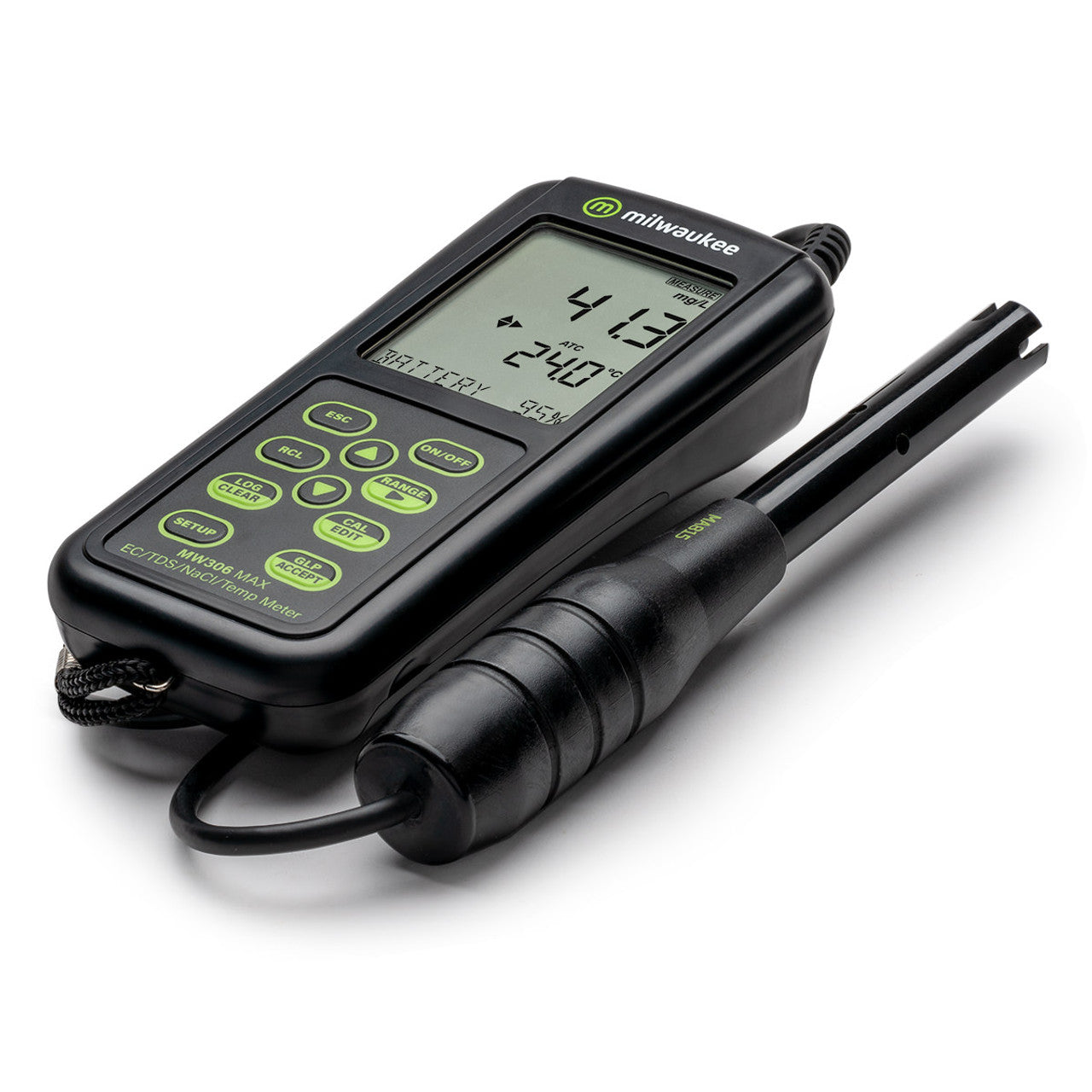 Milwaukee MW306 MAX Waterproof EC/TDS/NaCl/Temp Logging Portable Meter Milwaukee Instruments