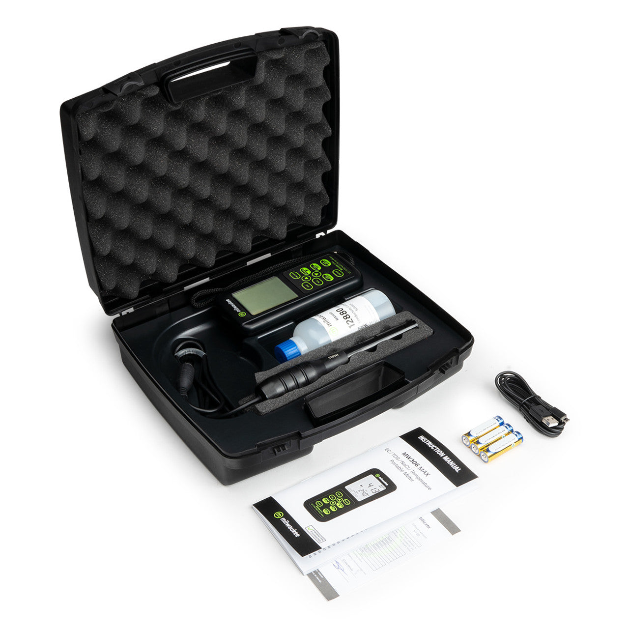 Milwaukee MW306 MAX Waterproof EC/TDS/NaCl/Temp Logging Portable Meter Milwaukee Instruments