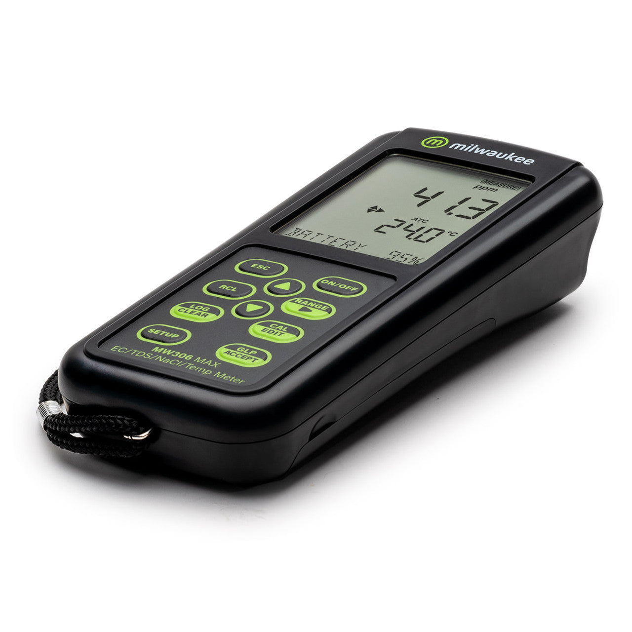 Milwaukee MW306 MAX Waterproof EC/TDS/NaCl/Temp Logging Portable Meter Milwaukee Instruments