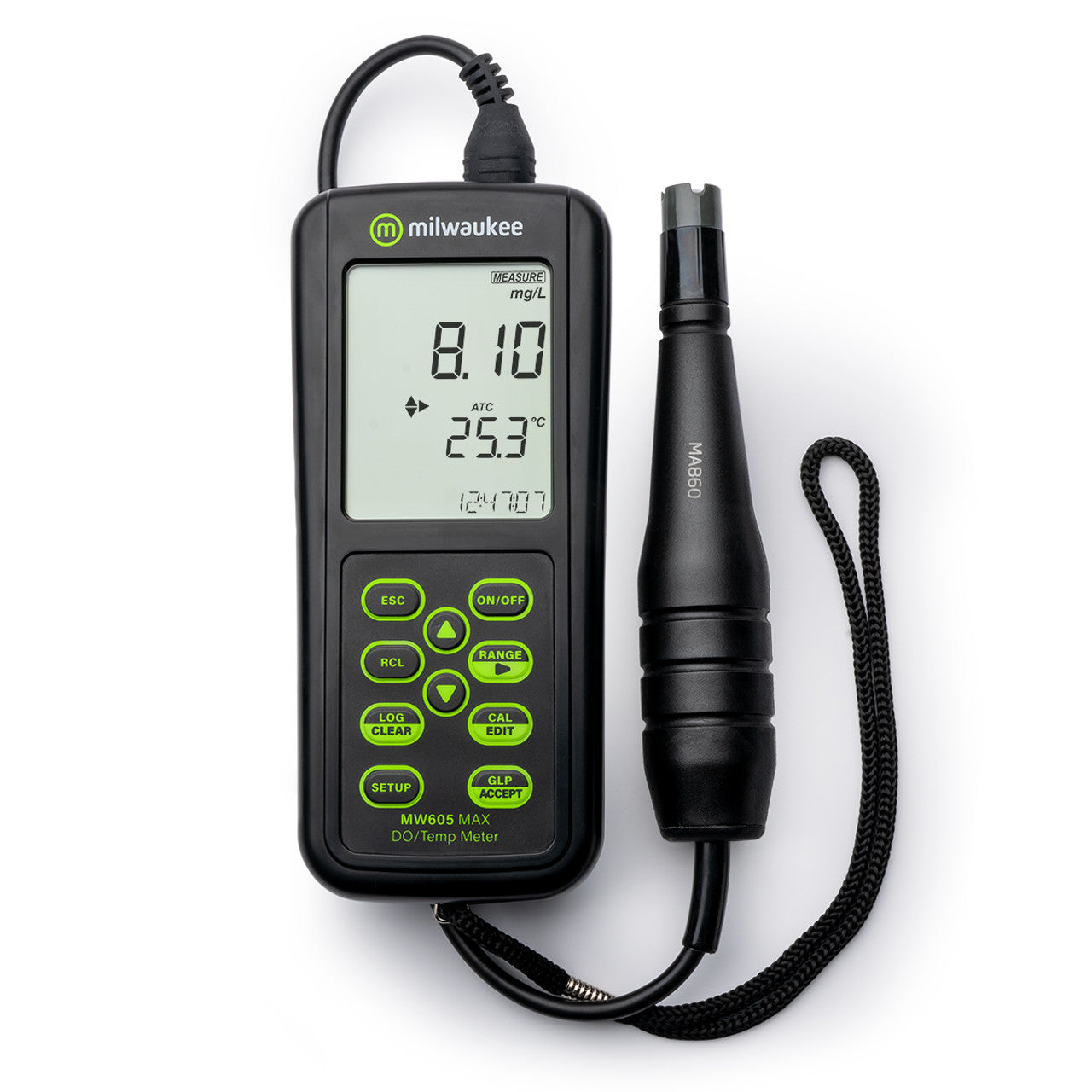Milwaukee MW605 MAX Waterproof Galvanic Dissolved Oxygen Meter With Automatic Calibration Milwaukee Instruments