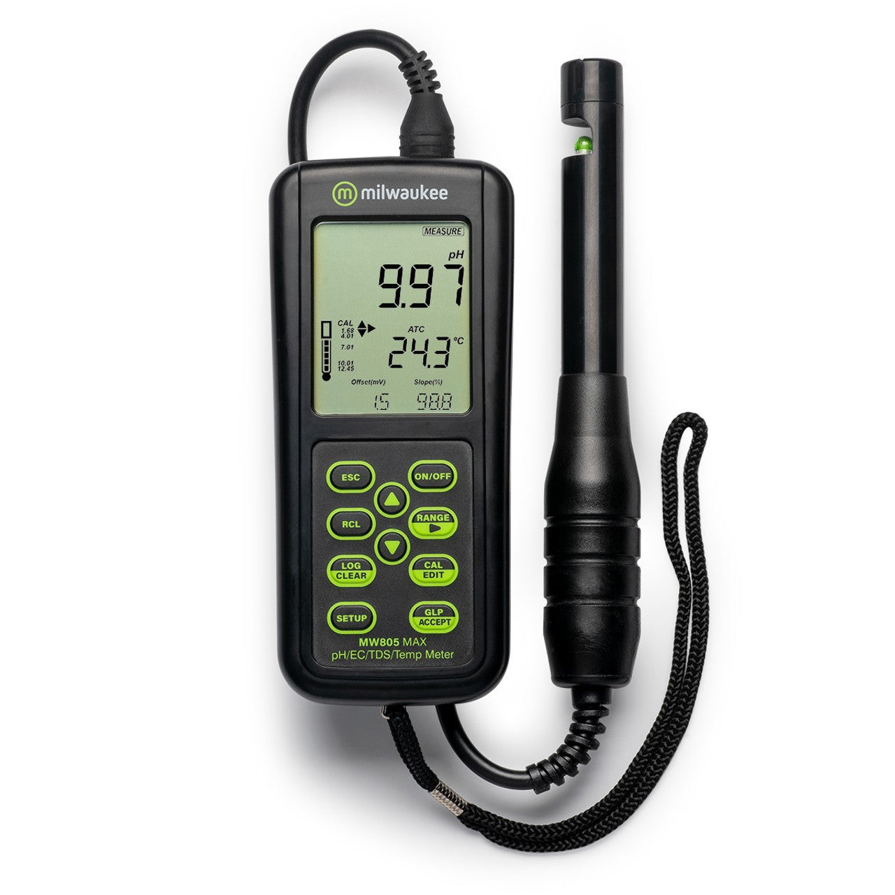 Milwaukee MW805 MAX 4-in-1 pH/EC/TDS/Temp. Combo Meter with ATC Milwaukee Instruments
