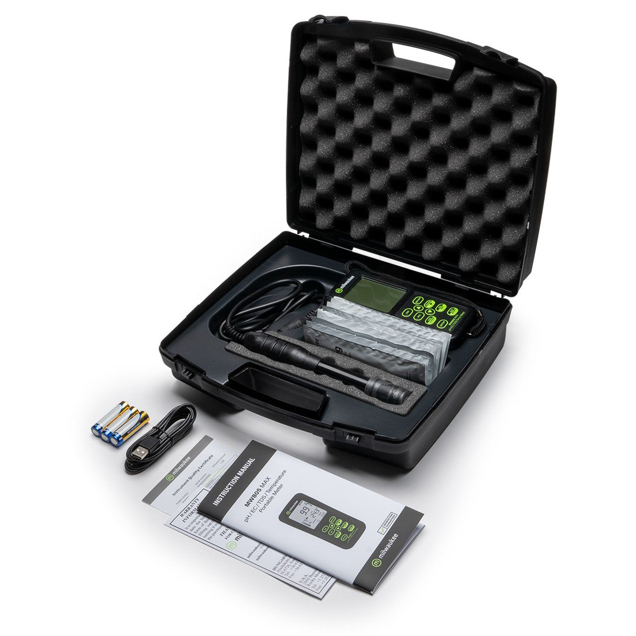 Milwaukee MW805 MAX 4-in-1 pH/EC/TDS/Temp. Combo Meter with ATC Milwaukee Instruments