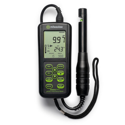 Milwaukee MW806 MAX 4-in-1 pH/EC/TDS/Temp. Combo Meter with ATC Milwaukee Instruments