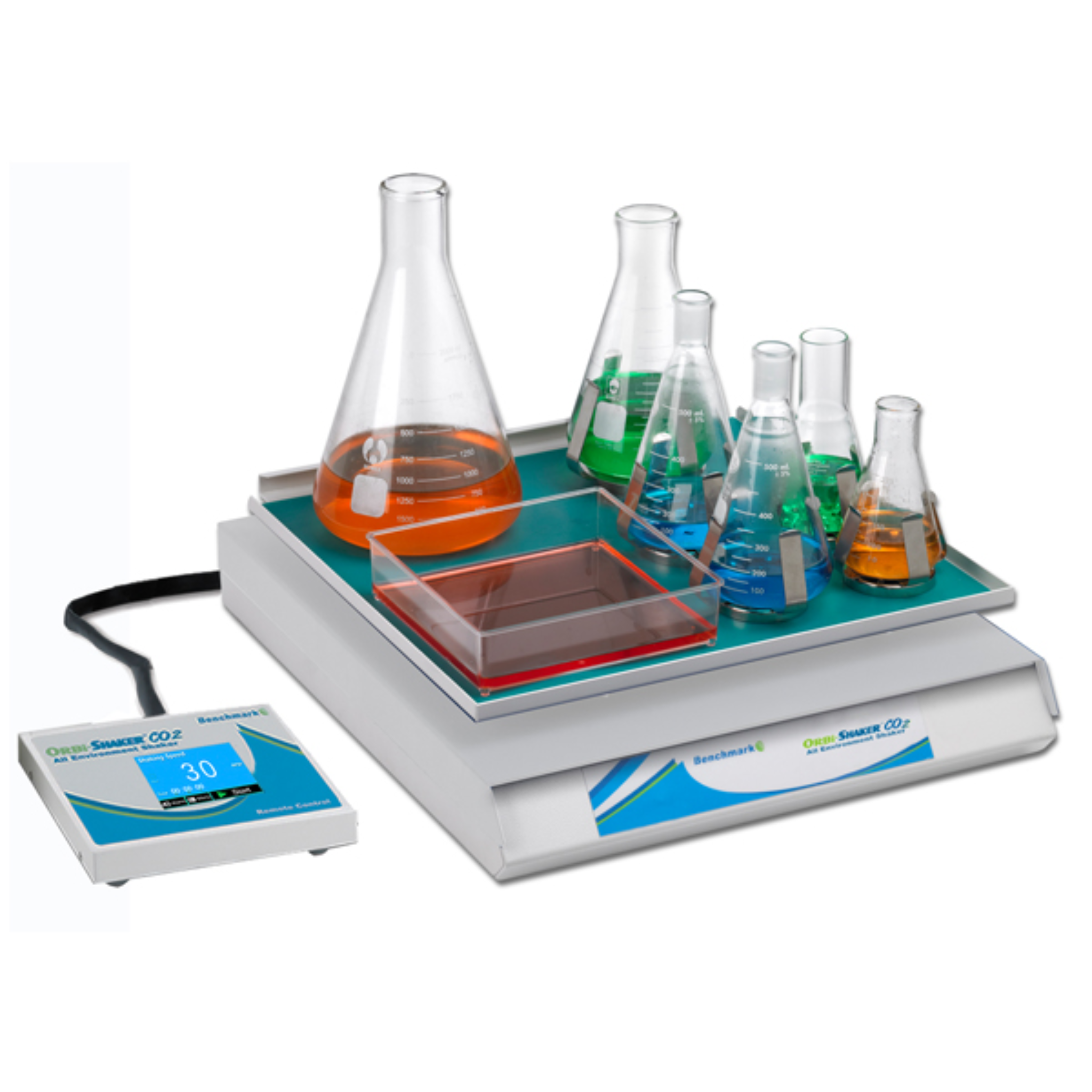 Orbi-Shaker CO2 XL orbital shaker with remote controller and non-slip rubber mat Benchmark Scientific