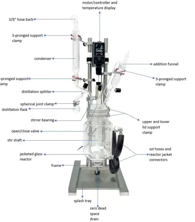 Ai 2L & 5L Single Jacketed Glass Reactor | Lab-Grade Precision & Versatility