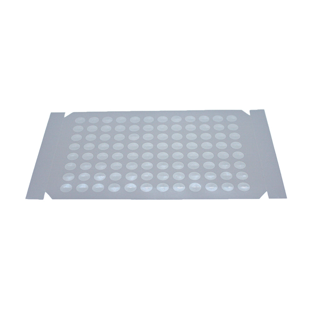 MTC Bio PCR & qPCR Sealing Films and Foils – Optical, Pressure-Activated, Aluminum, Sterile SF063PP-SLT-CZ | ILP ClearZone™ Film | Pre-Slit, 96 Adhesive-Free Wells, PP, 3.1 mil | Non-Sterile | 500 cs Sealing Films MTC Bio
