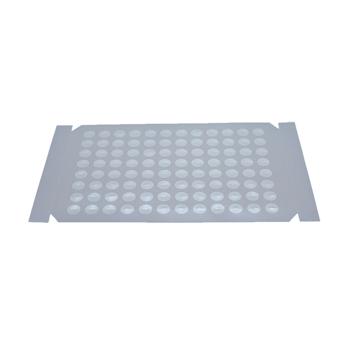 MTC Bio PCR & qPCR Sealing Films and Foils – Optical, Pressure-Activated, Aluminum, Sterile SF063PP-SLT-CZ | ILP ClearZone™ Film | Pre-Slit, 96 Adhesive-Free Wells, PP, 3.1 mil | Non-Sterile | 500 cs Sealing Films MTC Bio