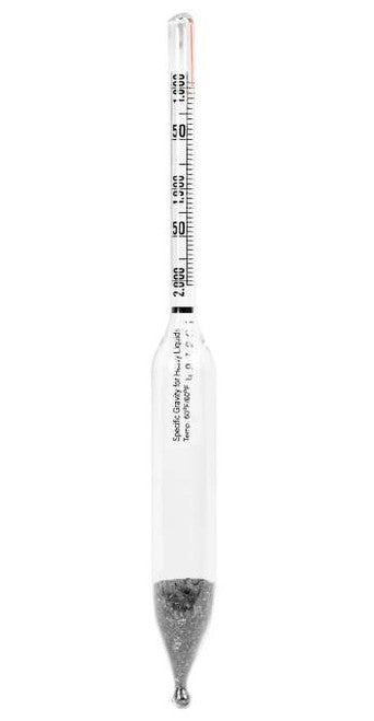 Heathrow Scientific Wide Range Specific Gravity Hydrometers 1.800 to 2.050 Hydrometer Heathrow Scientific