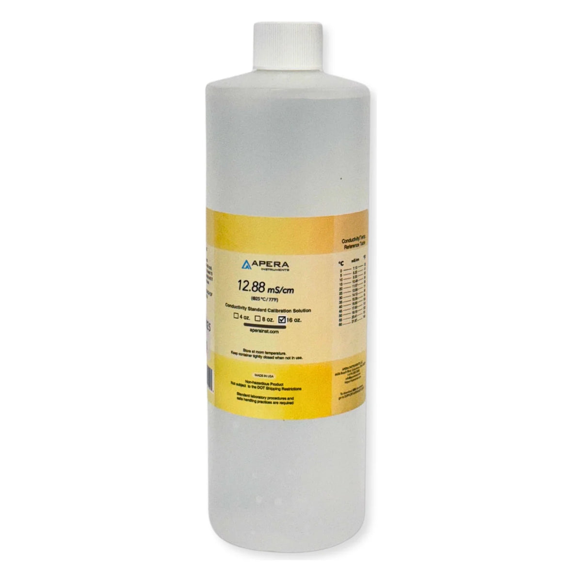 Apera 12.88 mS/cm conductivity calibration standard, 16 oz bottle