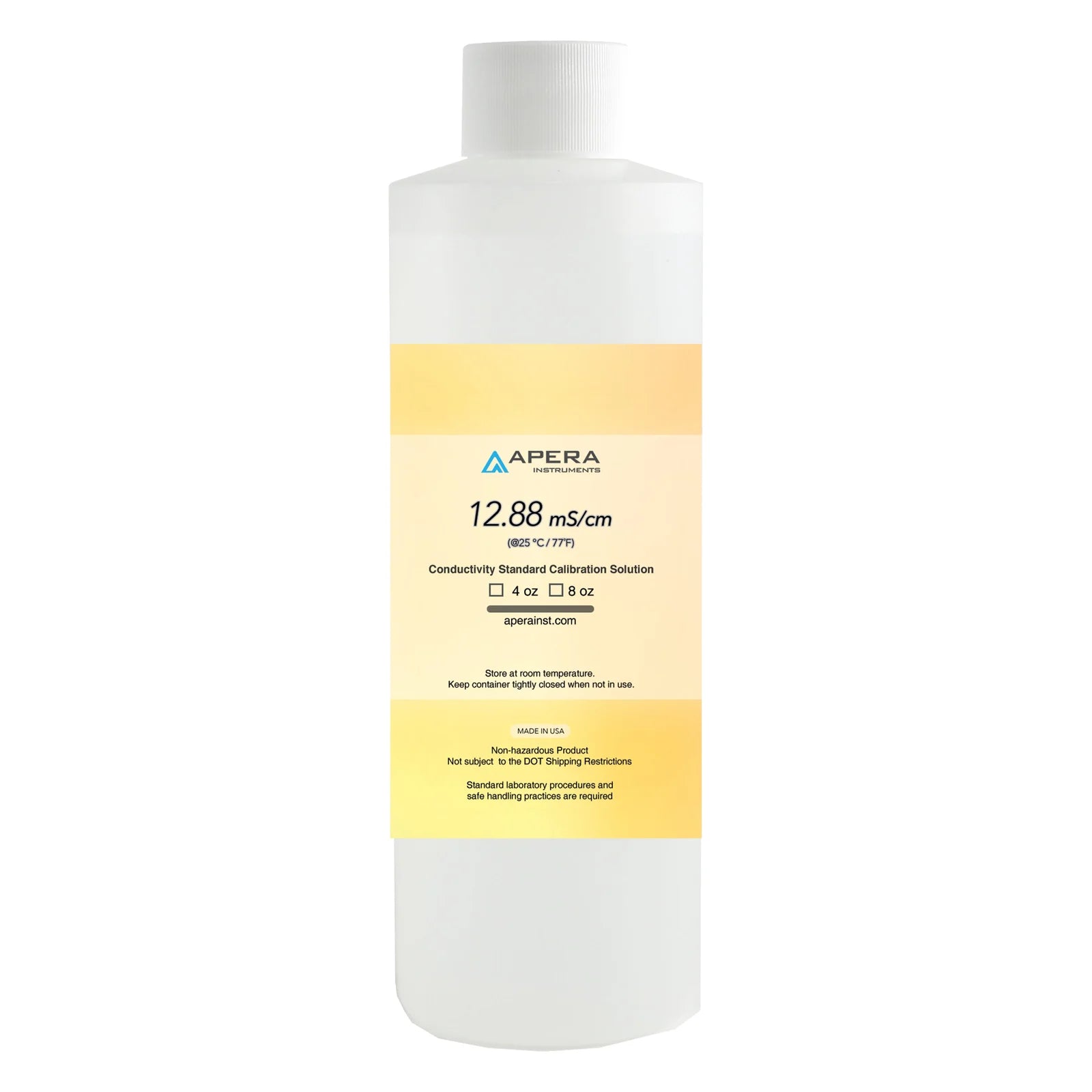 Apera 12.88 mS/cm conductivity standard bottle label