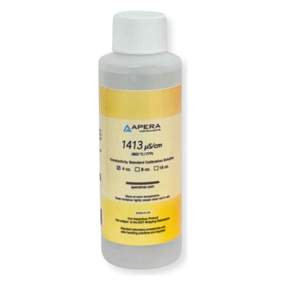 Apera 1413 µS/cm conductivity calibration standard, 4 oz bottle