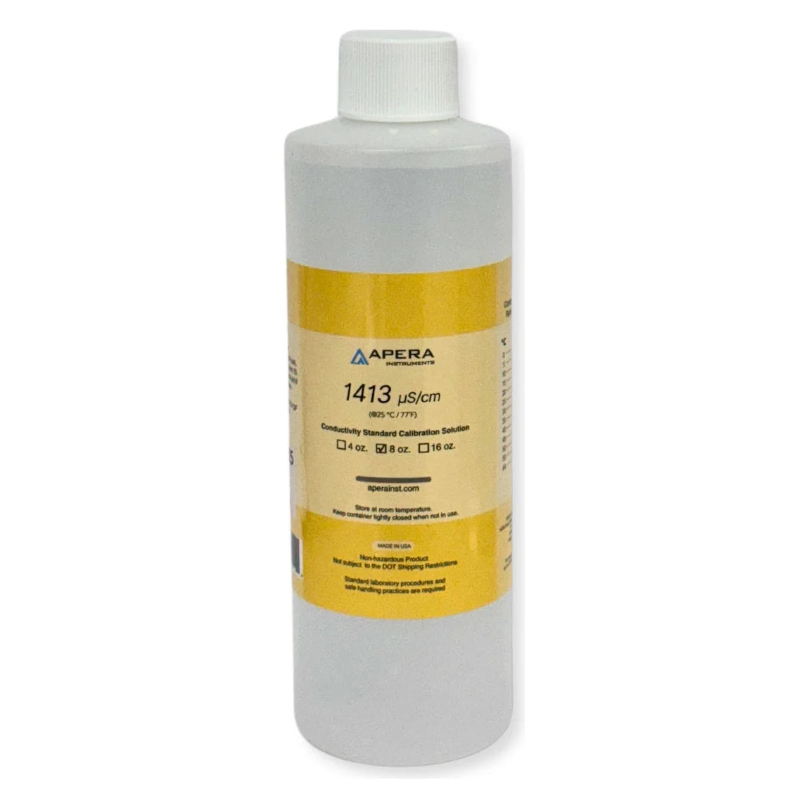 Apera 1413 µS/cm conductivity calibration standard, 8 oz bottle
