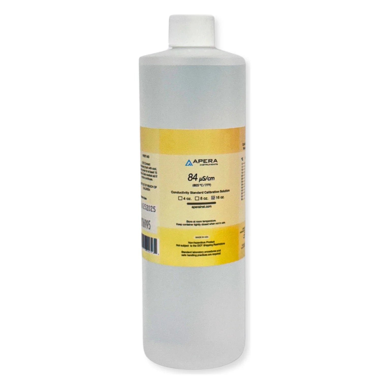 Apera 84 µS/cm conductivity calibration standard, 16 oz bottle