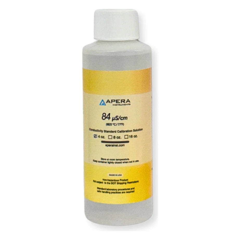 Apera 84 µS/cm conductivity calibration standard, 4 oz bottle