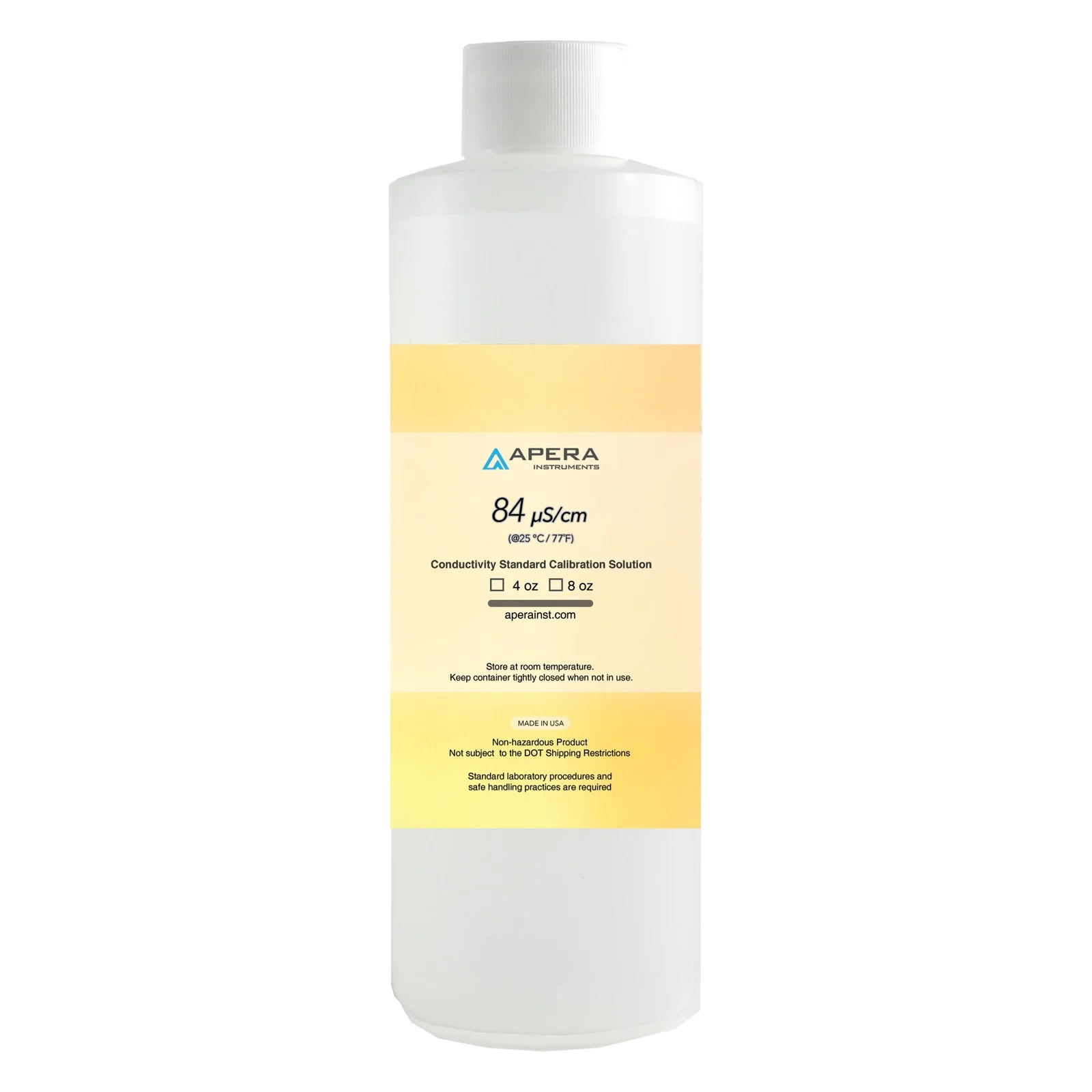 Apera 84 µS/cm conductivity standard bottle label