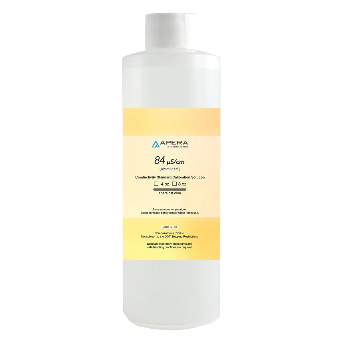 Apera 84 µS/cm conductivity standard bottle label